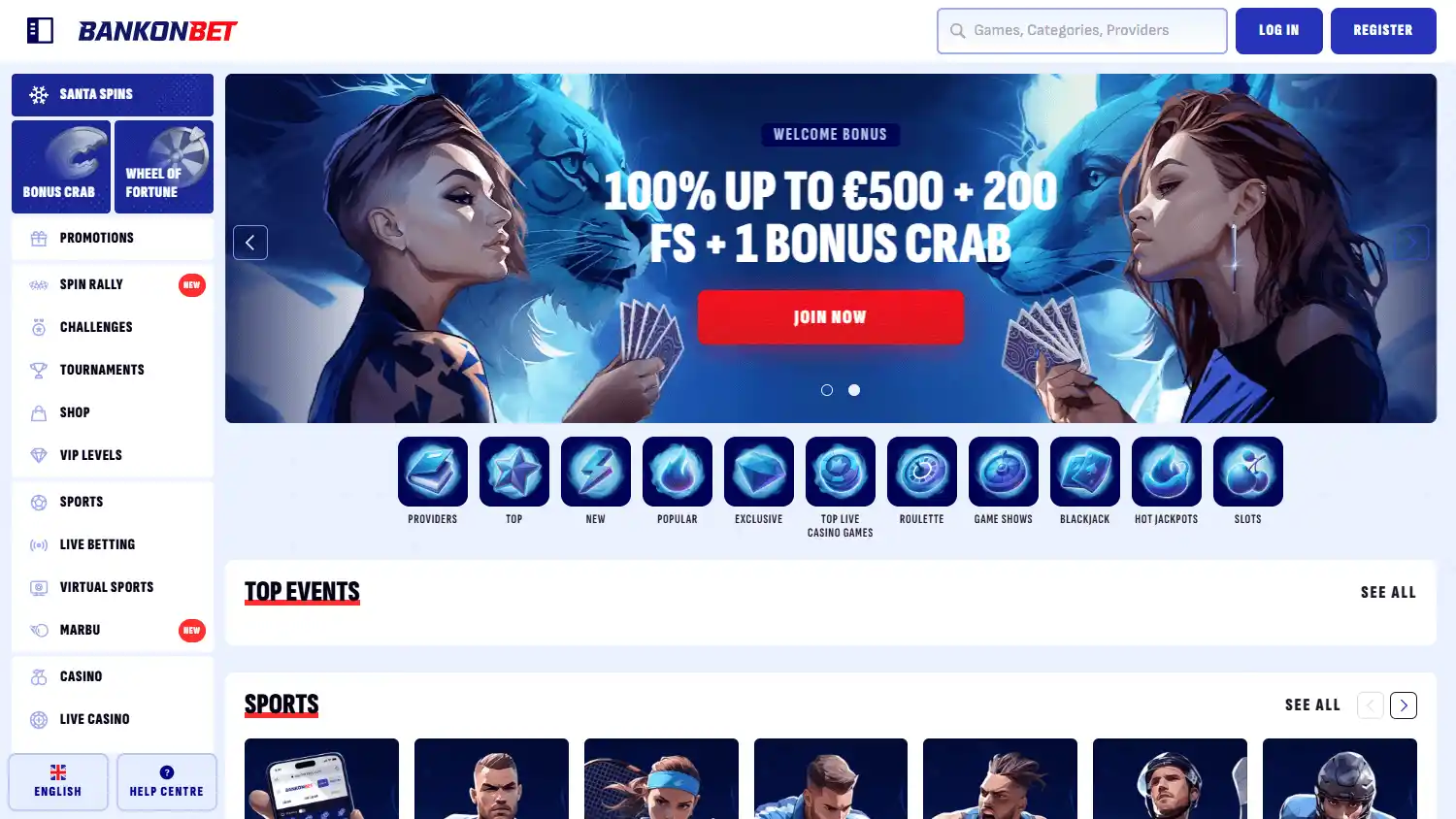 Bankonbet Casino screenshot 1