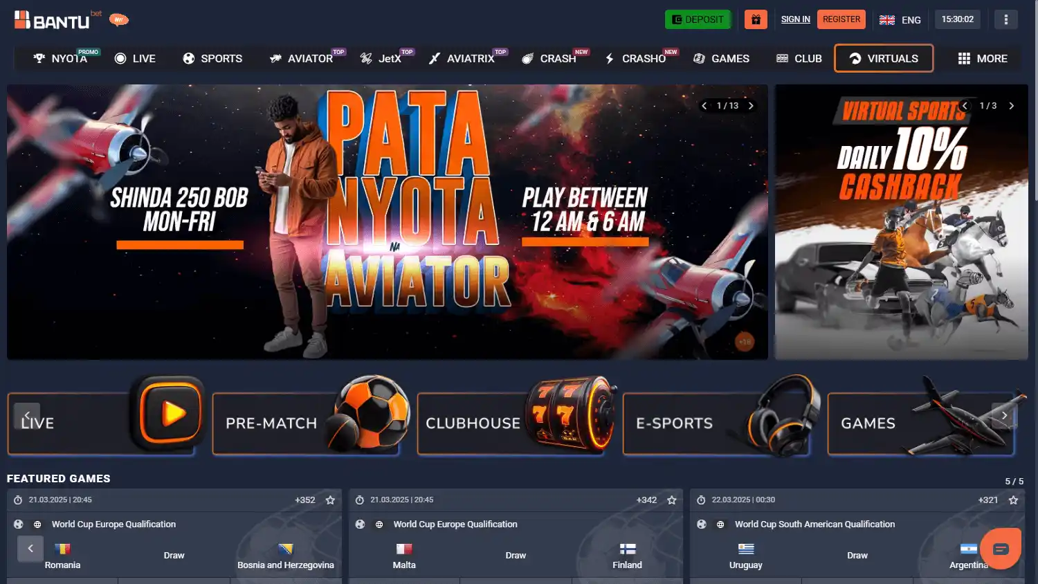 Bantubet Casino KE screenshot 1