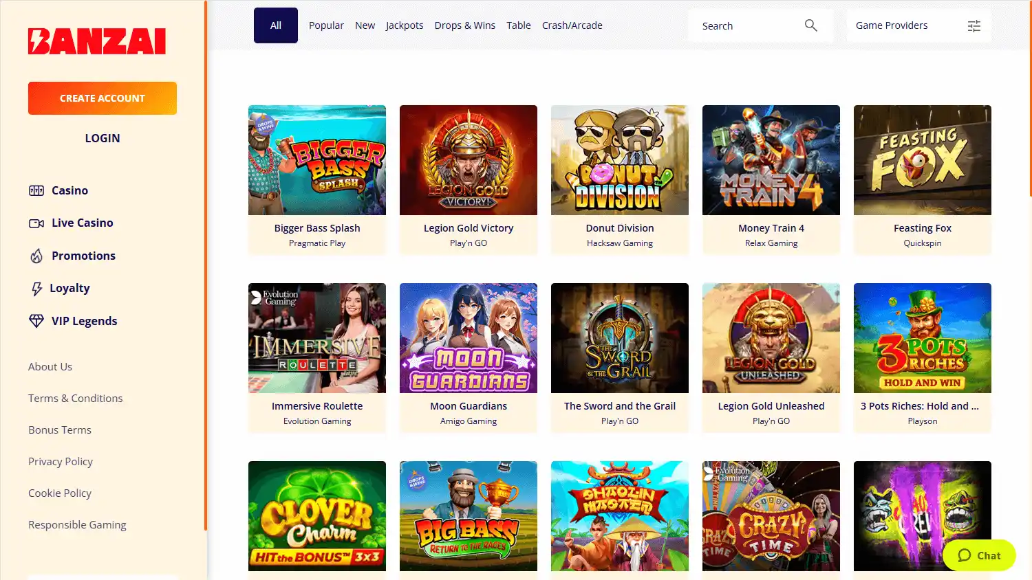 Banzai Casino screenshot 2