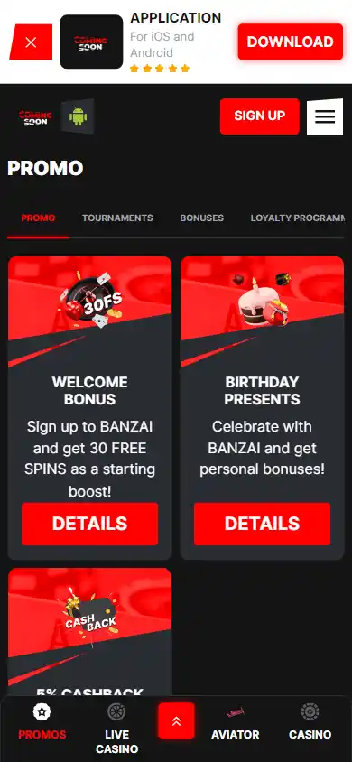 BanzaiBet Casino screenshot 3