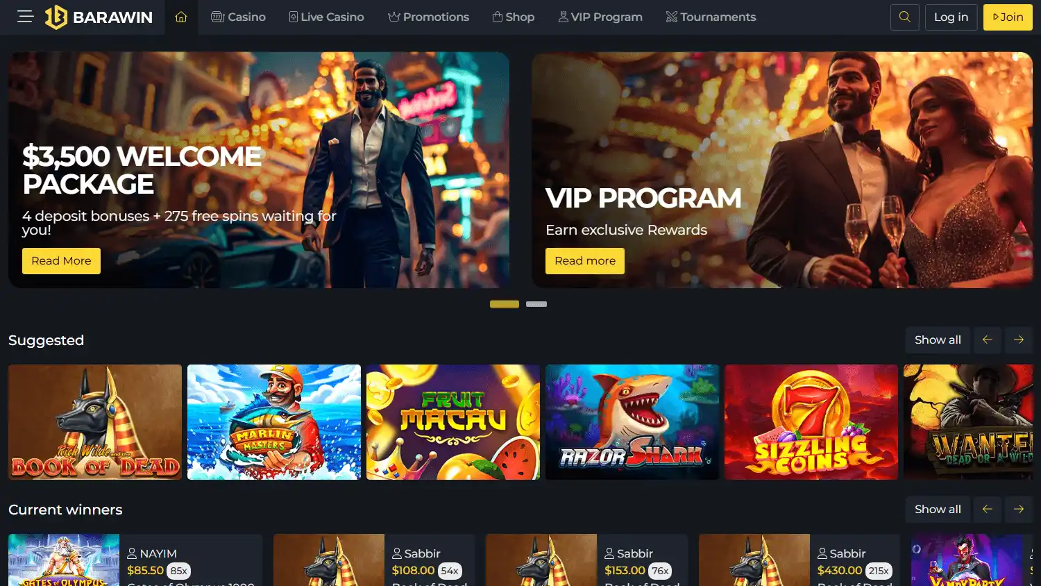 Barawin Casino screenshot 1