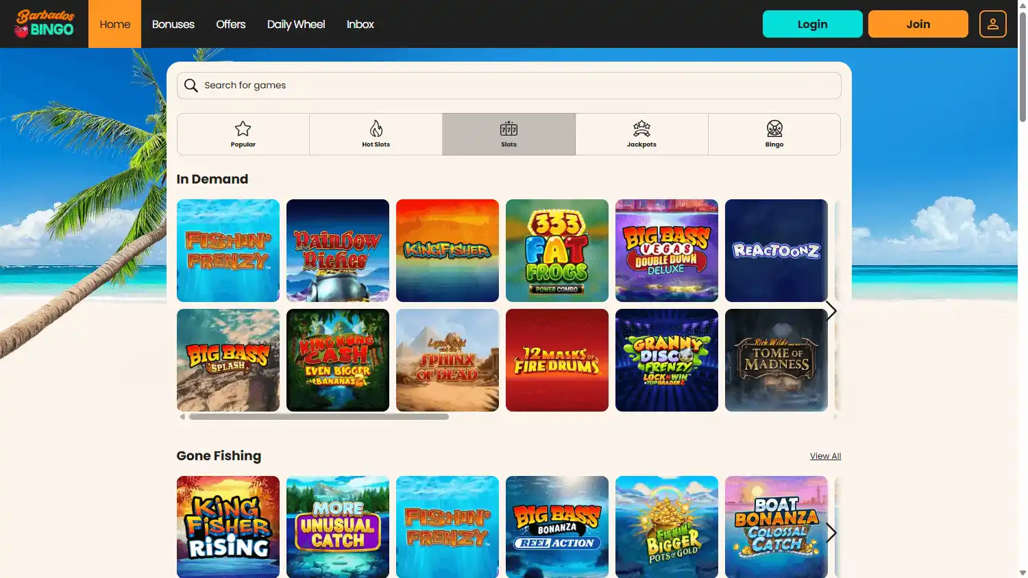 Barbados Bingo Casino screenshot 2