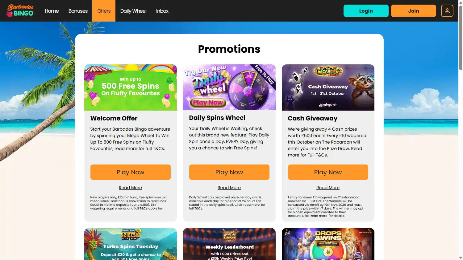 Barbados Bingo Casino screenshot 3