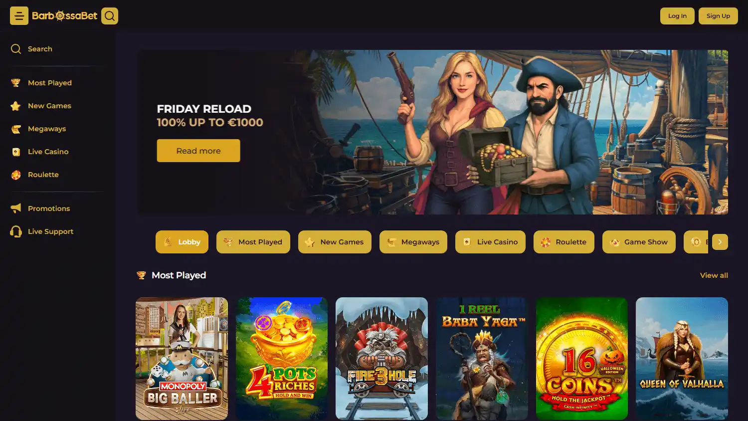 BarbossaBet Casino screenshot 1