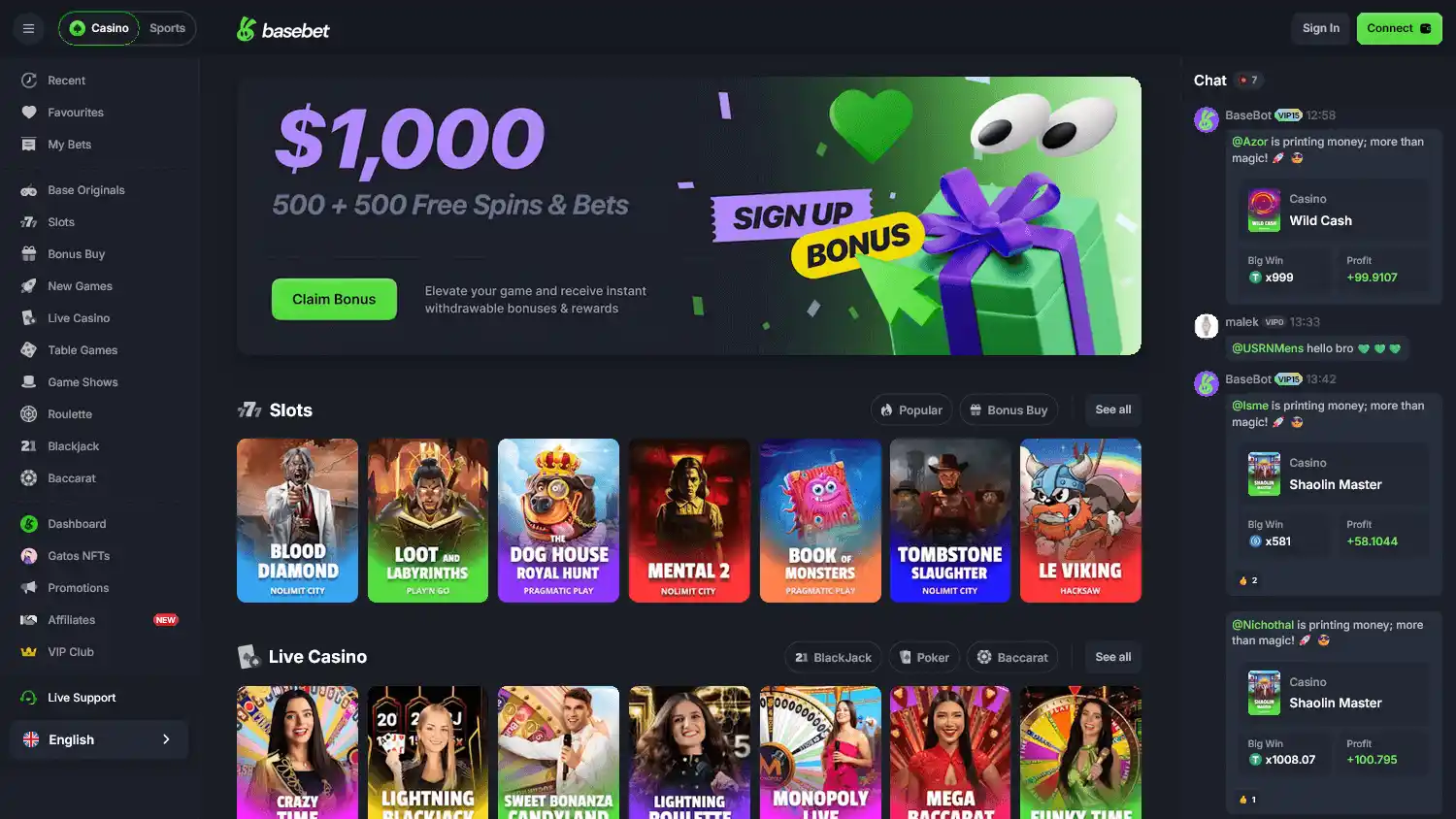 Basebet Casino screenshot 1