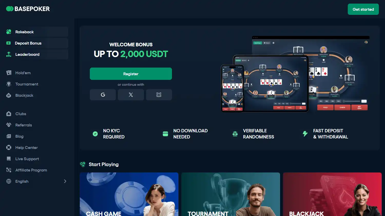 Basepoker Casino screenshot 1