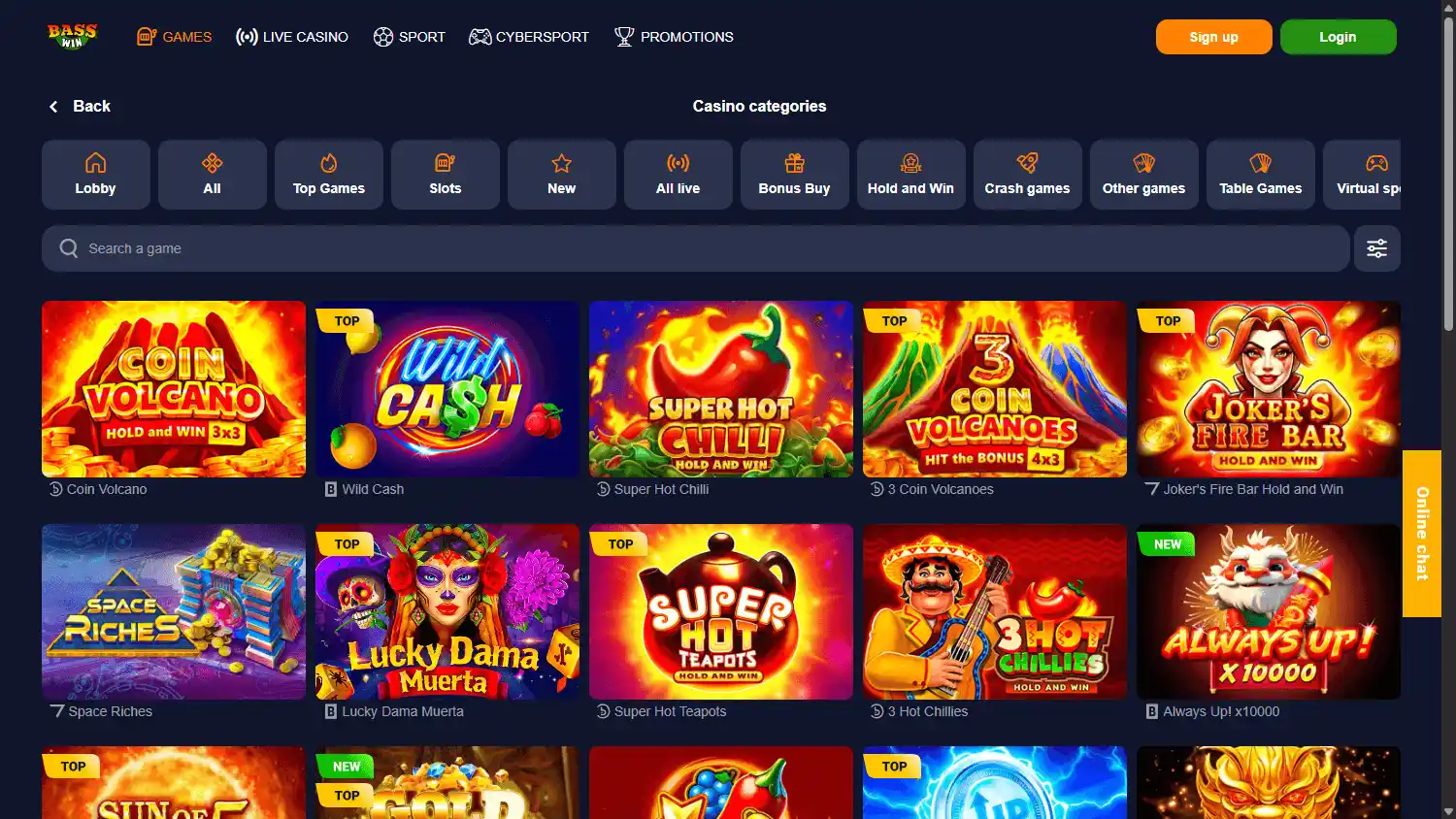 Bass Win Casino screenshot 2