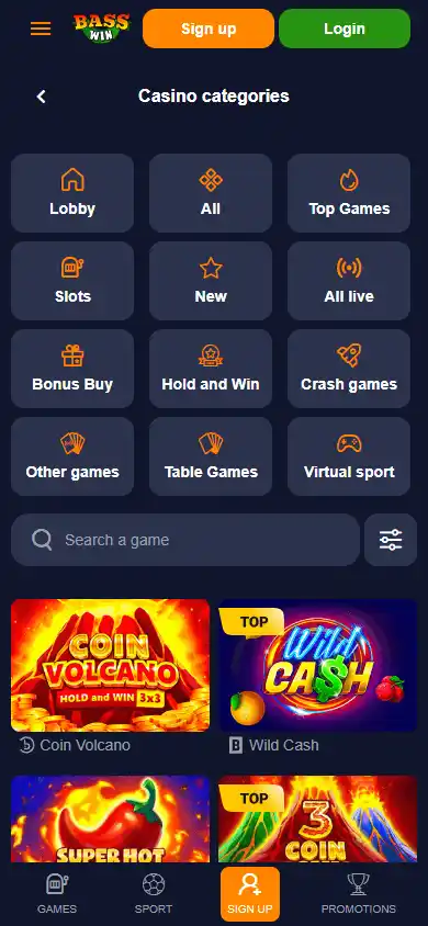 Bass Win Casino screenshot 5