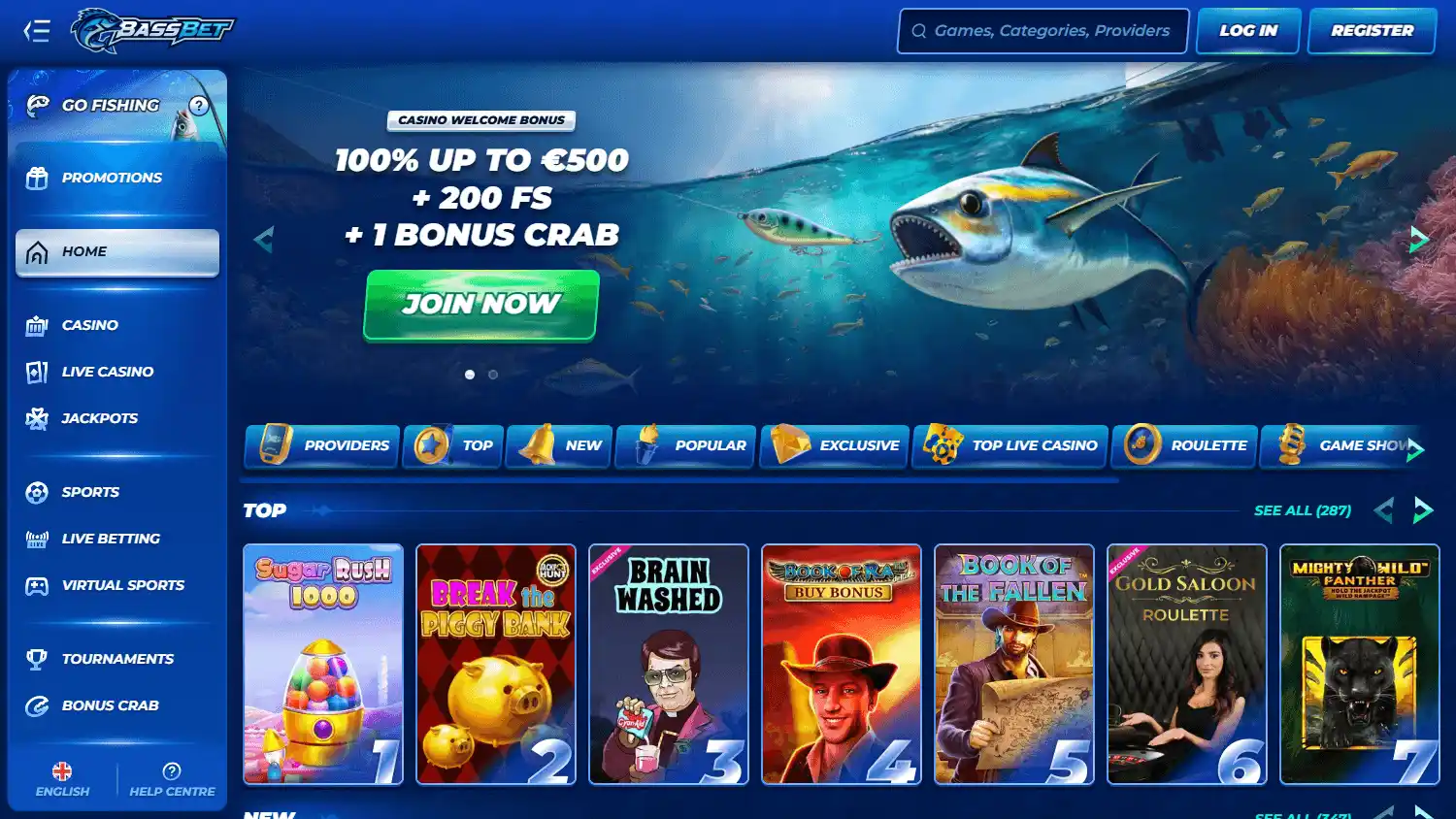 BassBet Casino screenshot 1