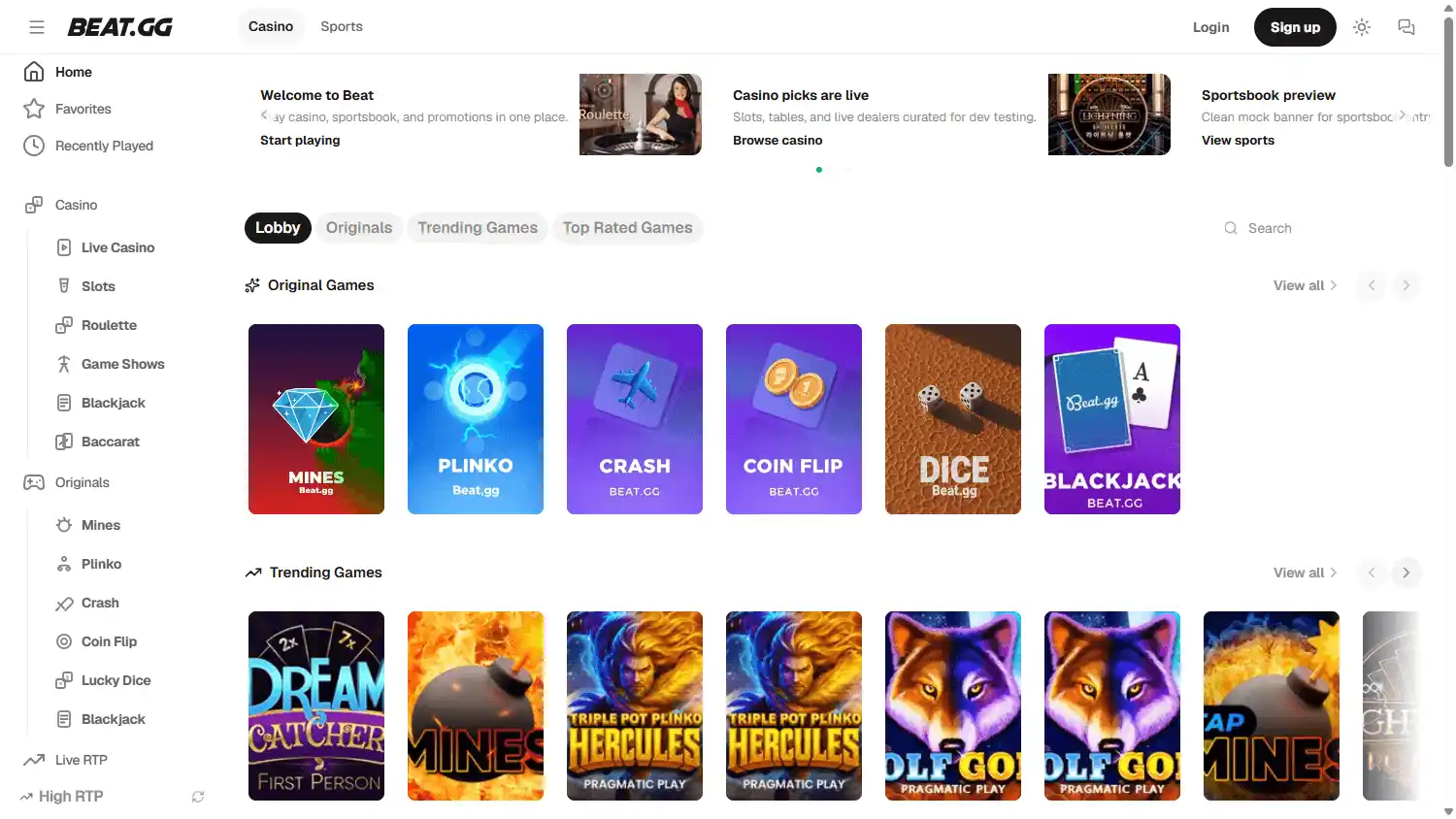 BEAT.GG Casino screenshot 1