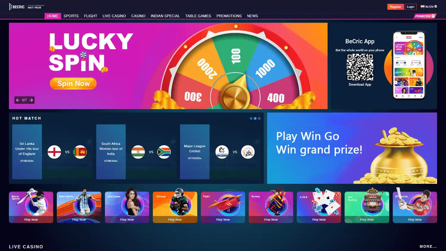 BeCric Casino screenshot 1