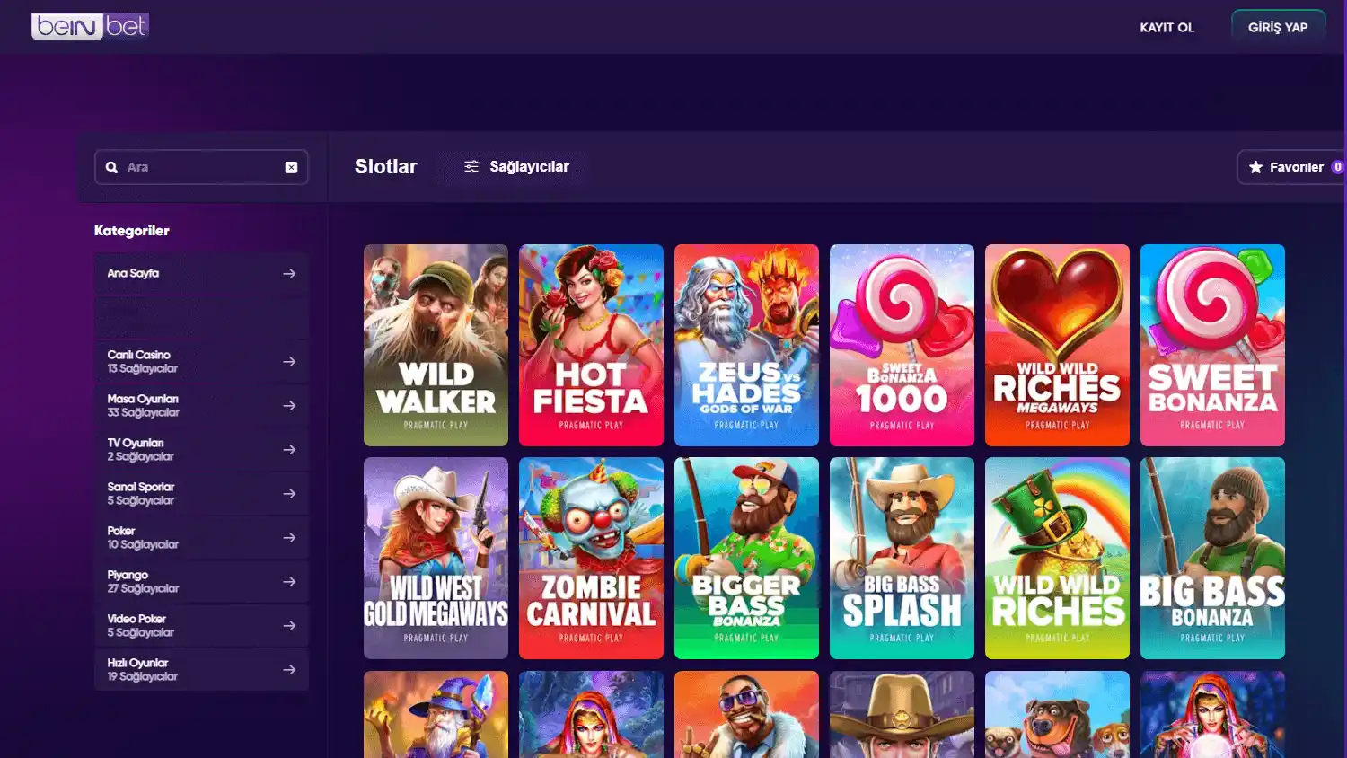 Beinbet Casino screenshot 1