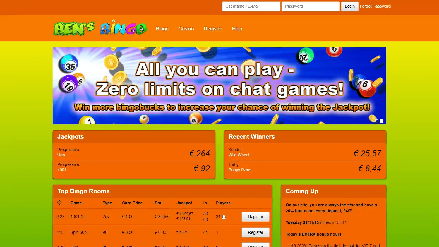 BensBingo Casino screenshot 1
