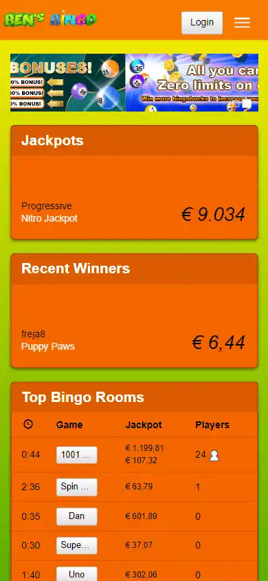 BensBingo Casino screenshot 3