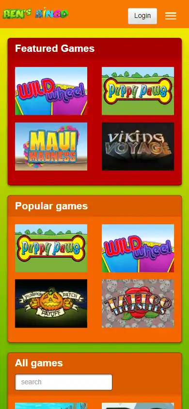 BensBingo Casino screenshot 4