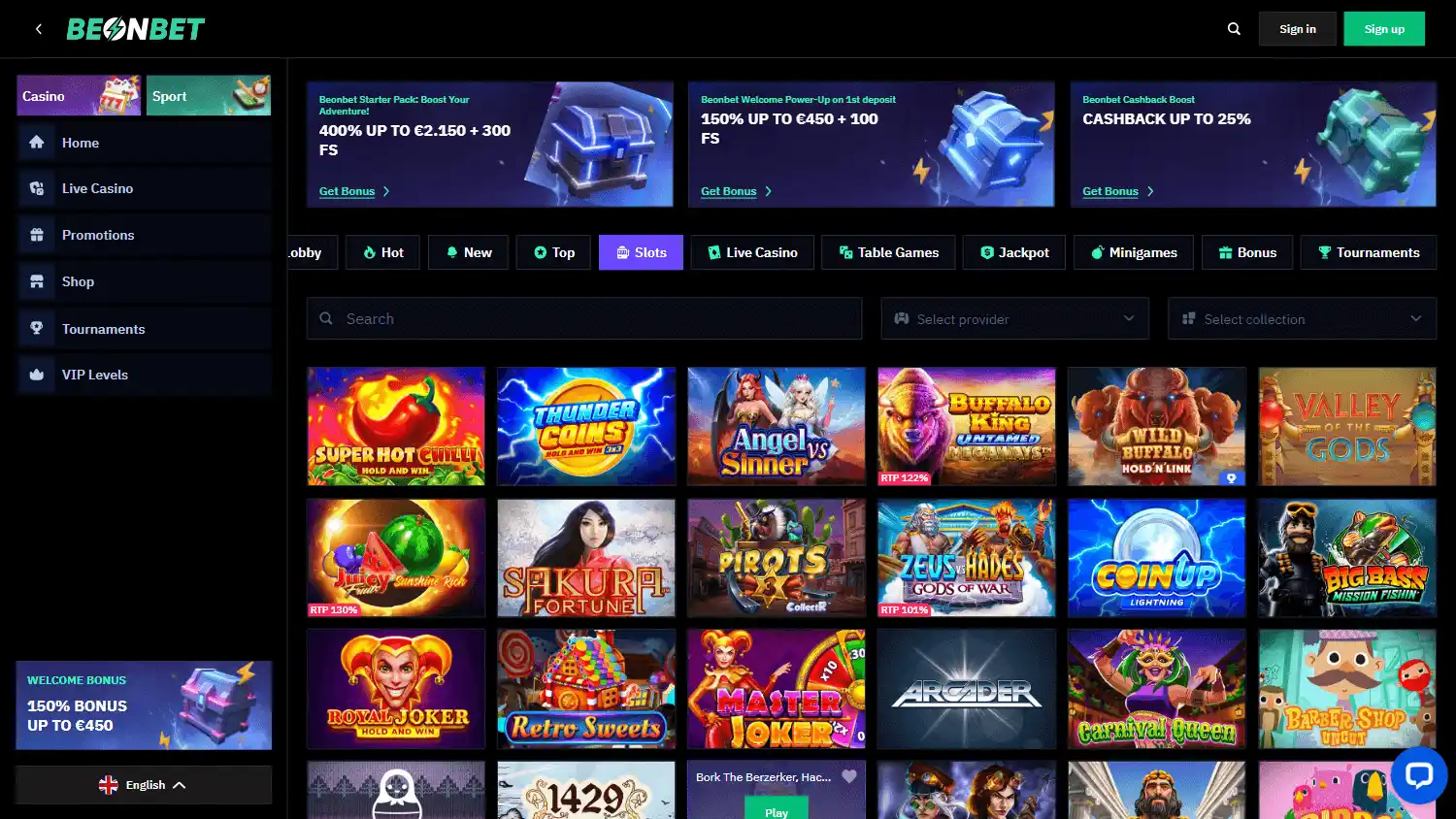BeonBet Casino screenshot 2