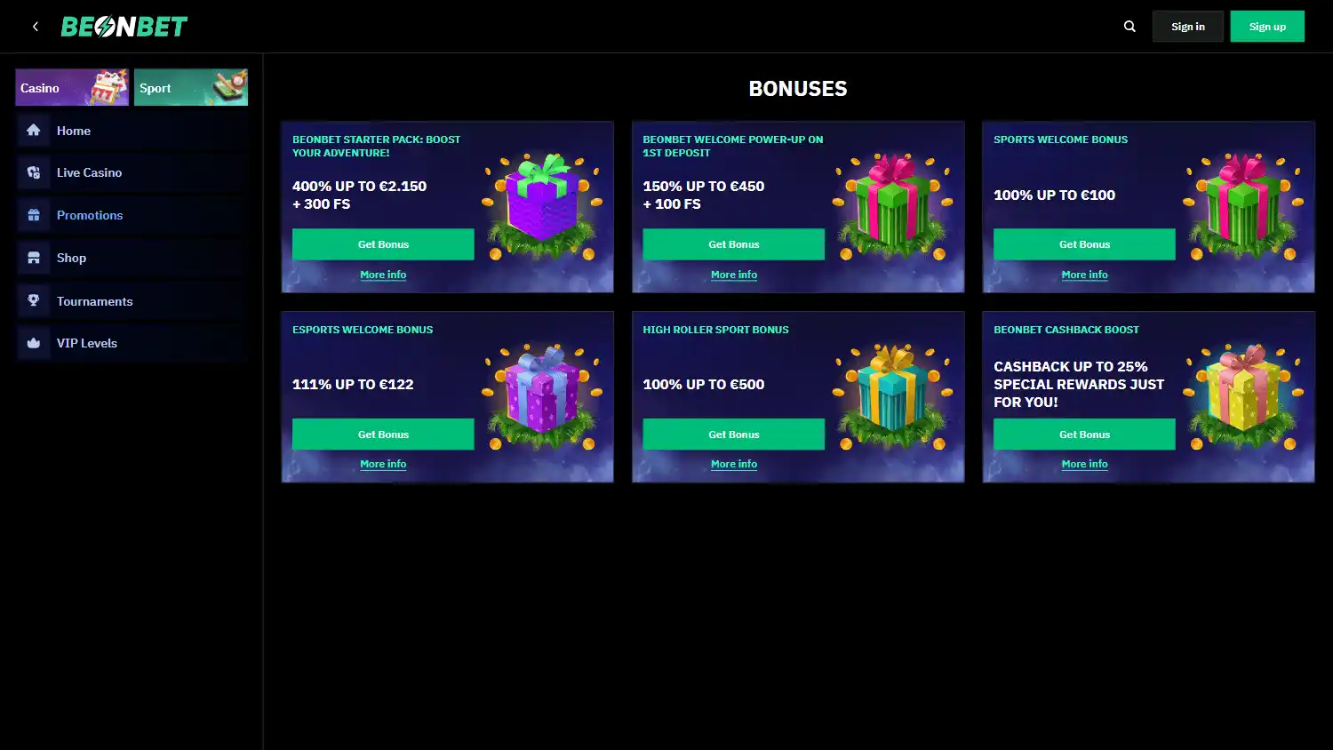 BeonBet Casino screenshot 3