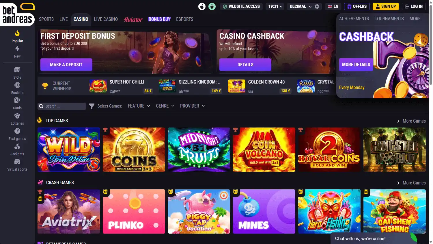 Bet Andreas Casino screenshot 2