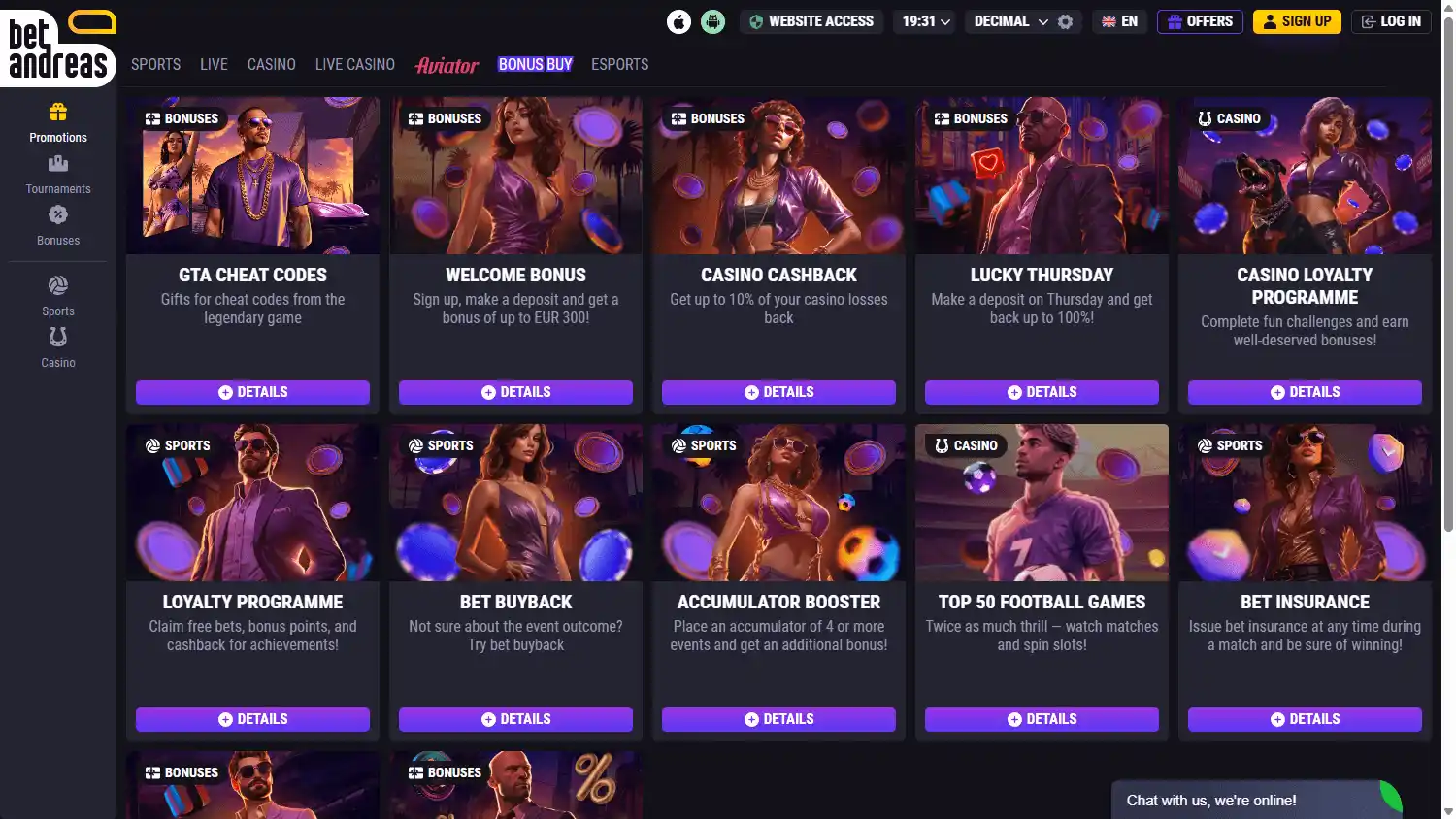 Bet Andreas Casino screenshot 3