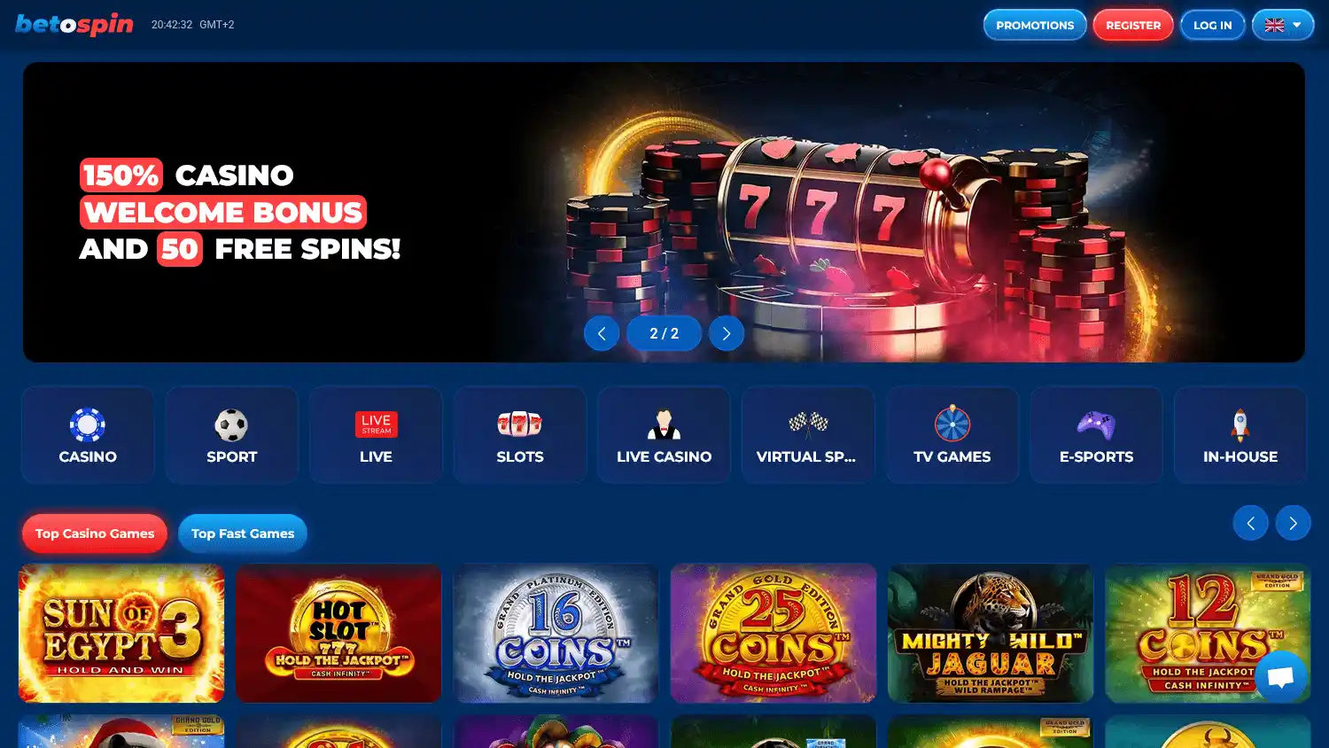 betOspin Casino screenshot 1