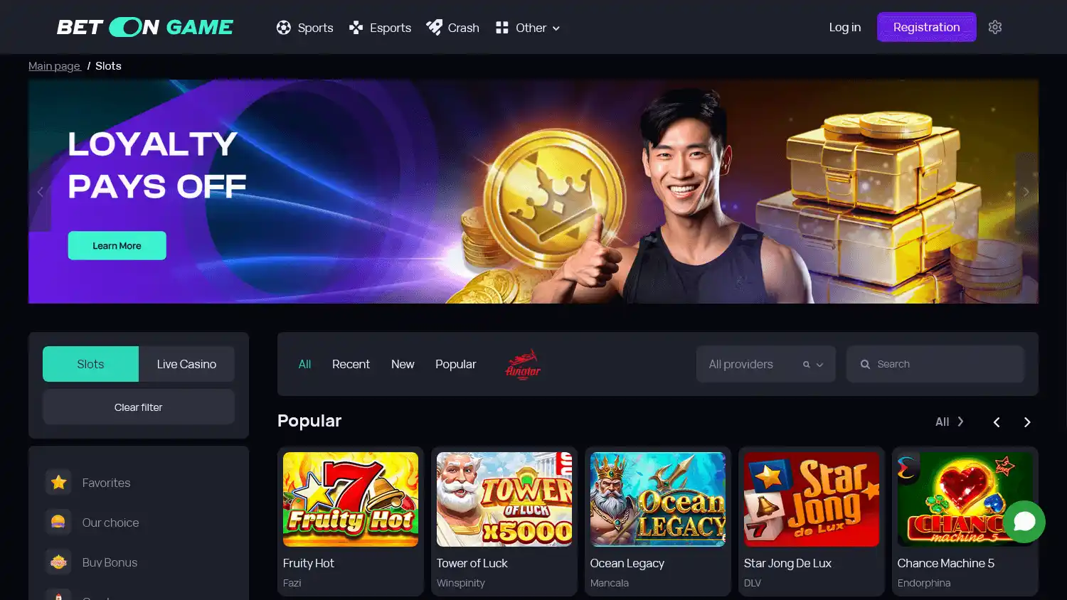 BetOnGame Casino screenshot 2