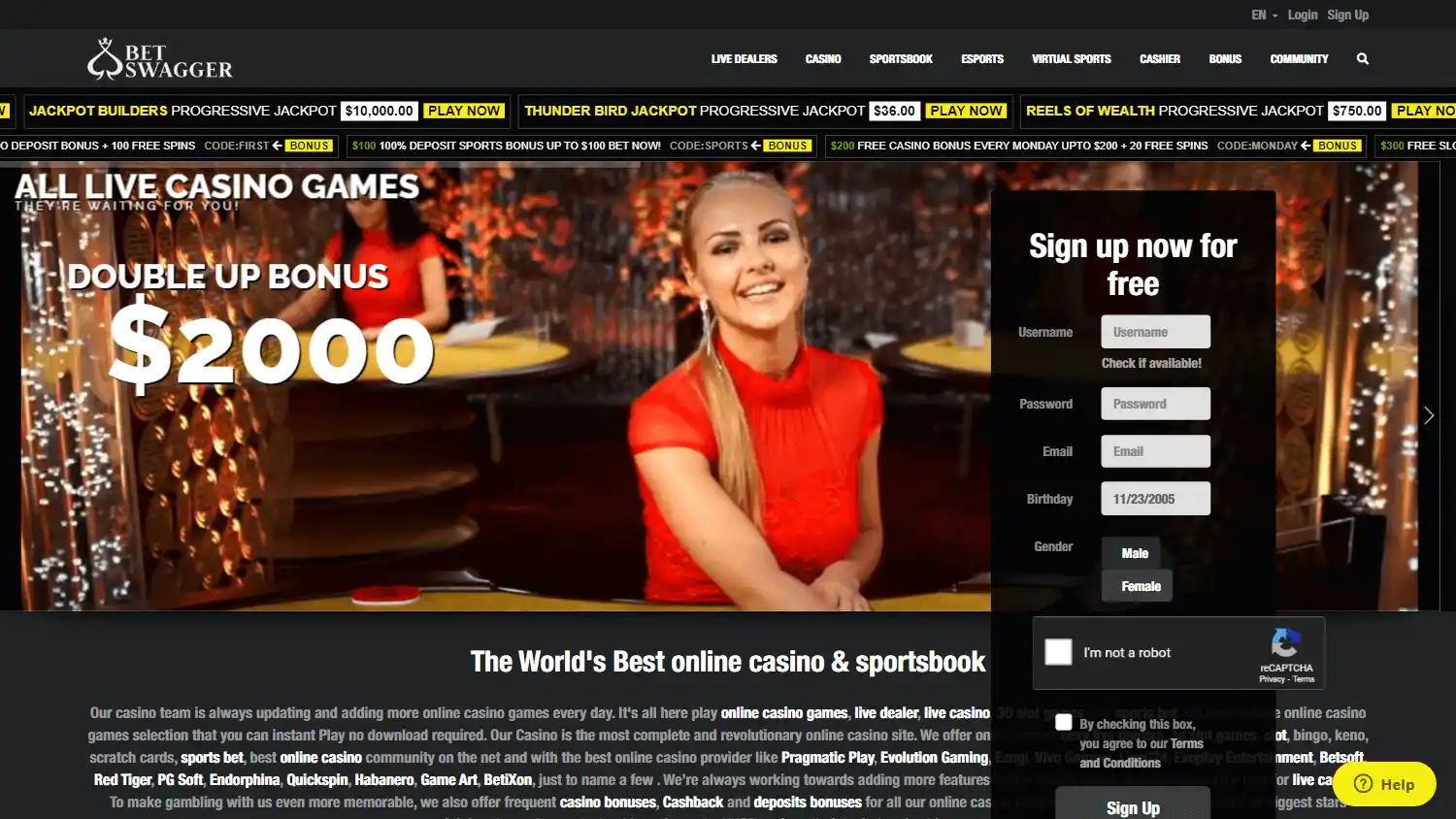 Bet Swagger Casino screenshot 1