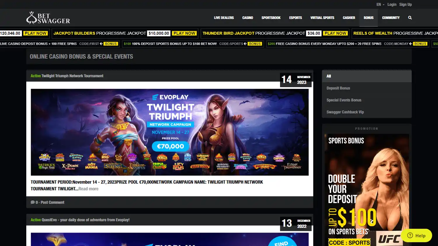 Bet Swagger Casino screenshot 2