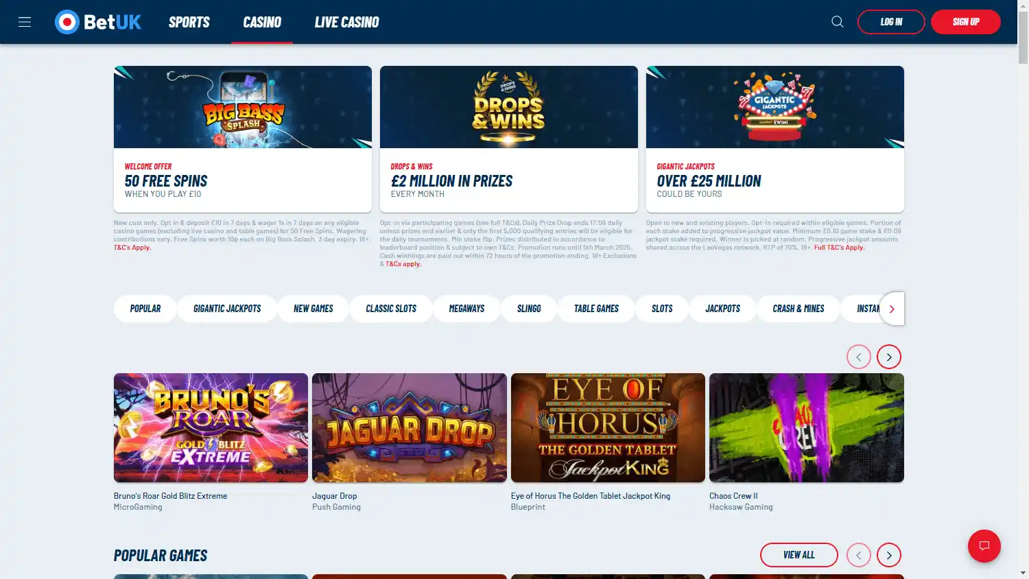 Bet UK Casino screenshot 2