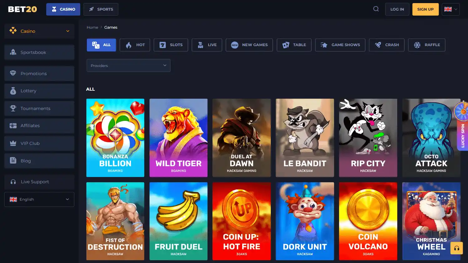 Bet20 Casino screenshot 2