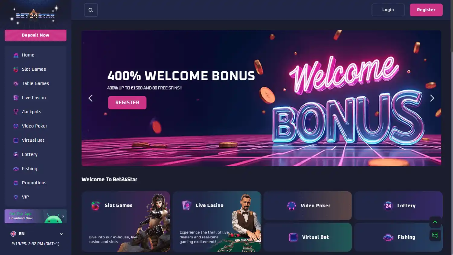 Bet24Star Casino screenshot 1