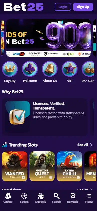 Bet25 Casino screenshot 5