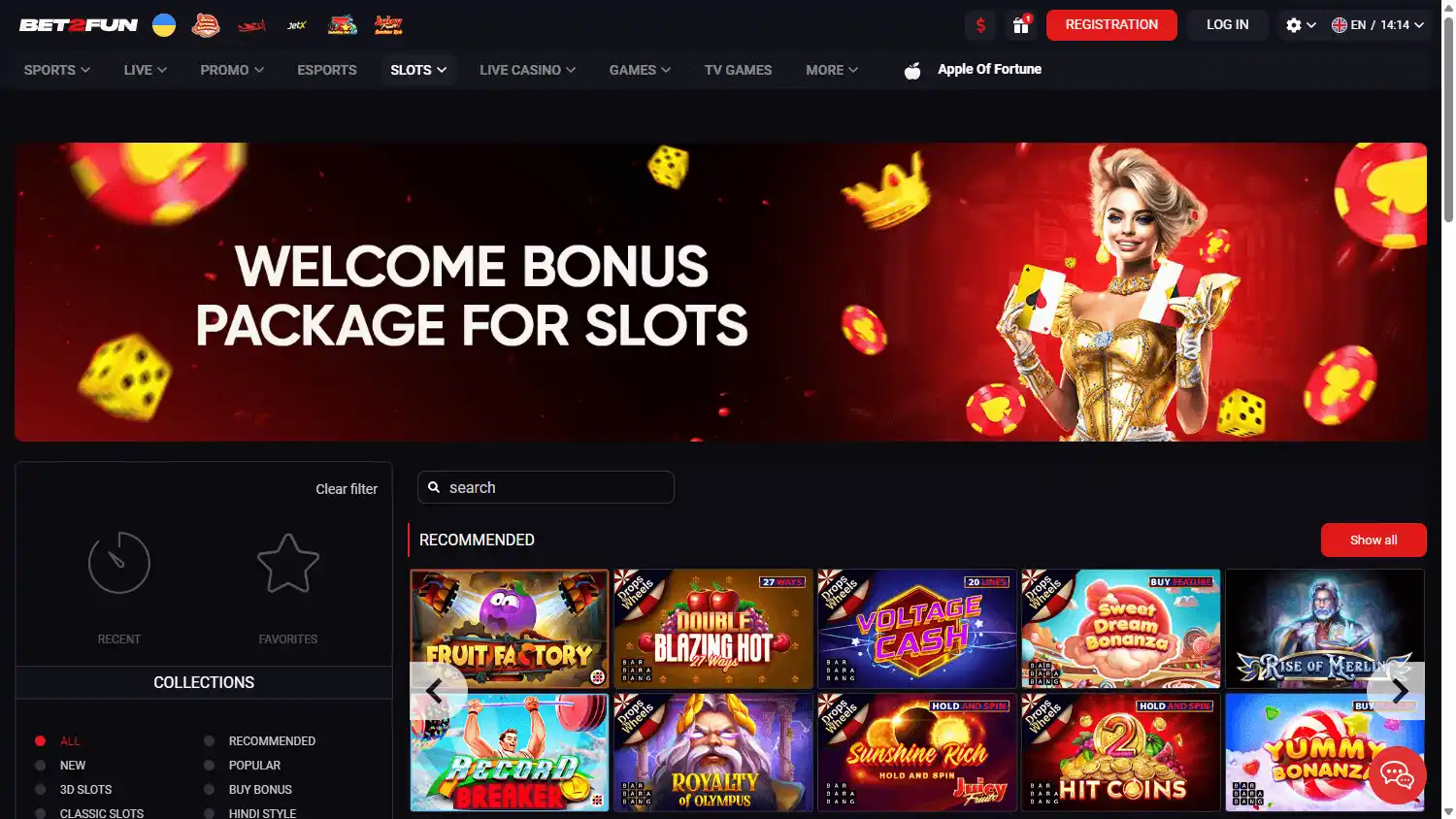 Bet2Fun Casino screenshot 2