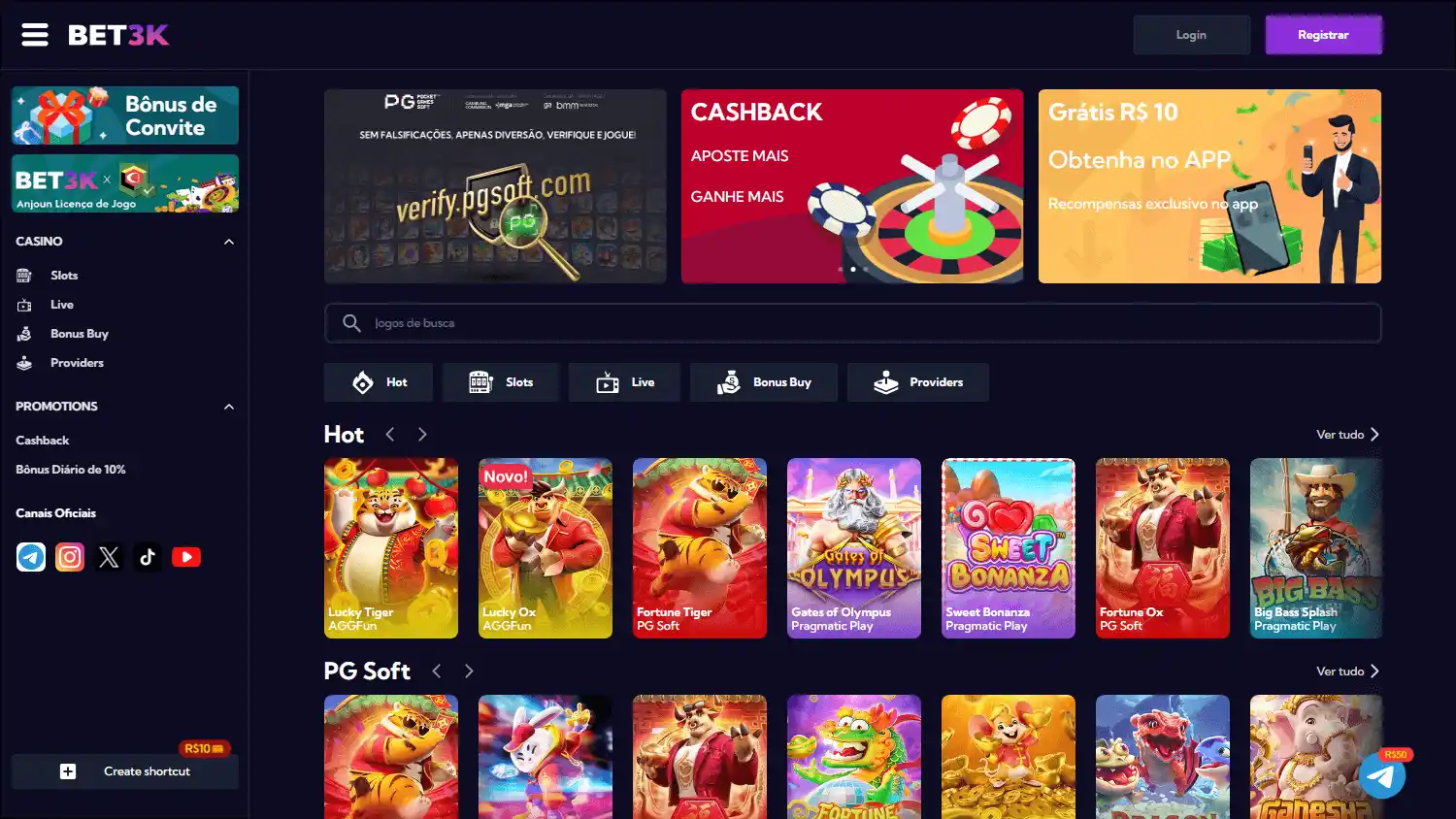 Bet3K Casino screenshot 1