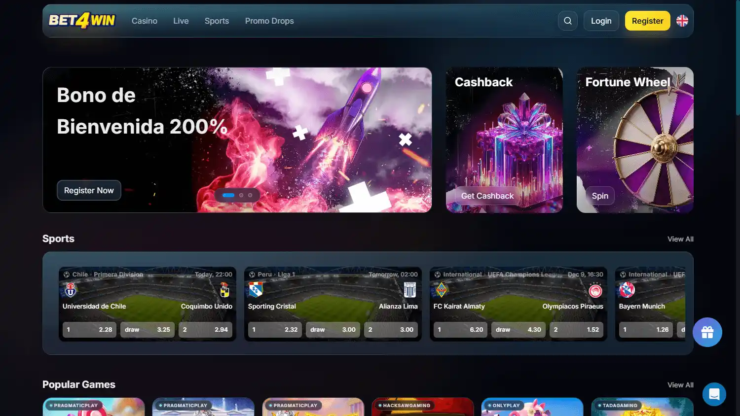 Bet4Win Casino screenshot 1