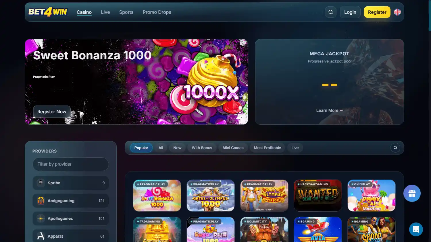 Bet4Win Casino screenshot 2