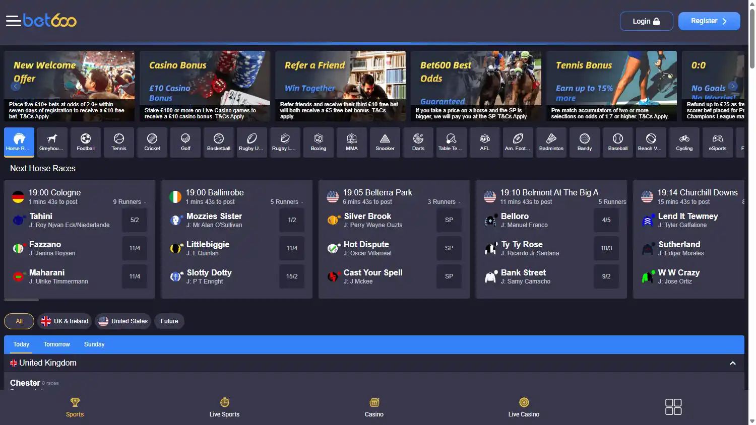 Bet600 Casino screenshot 1