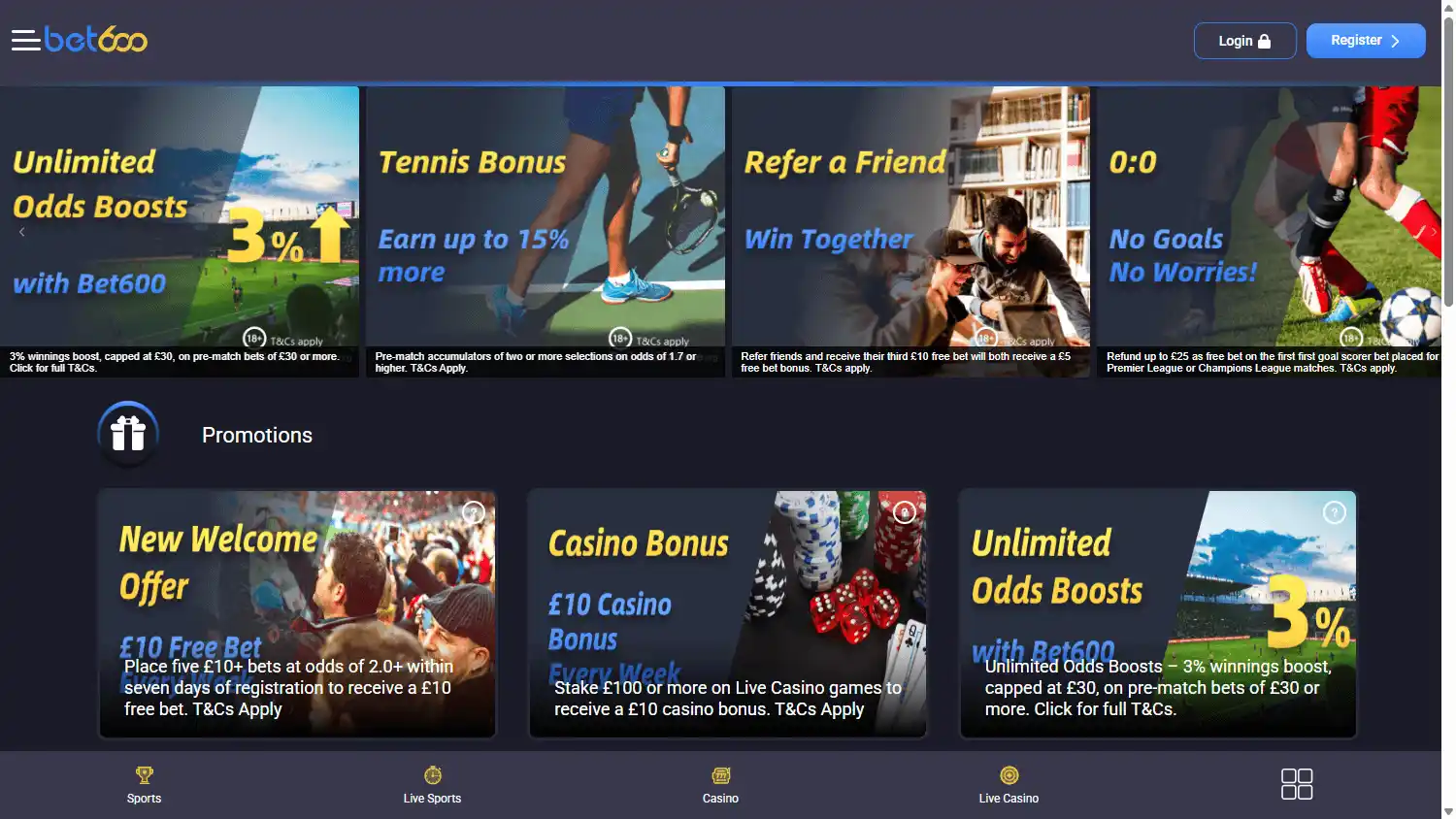 Bet600 Casino screenshot 3