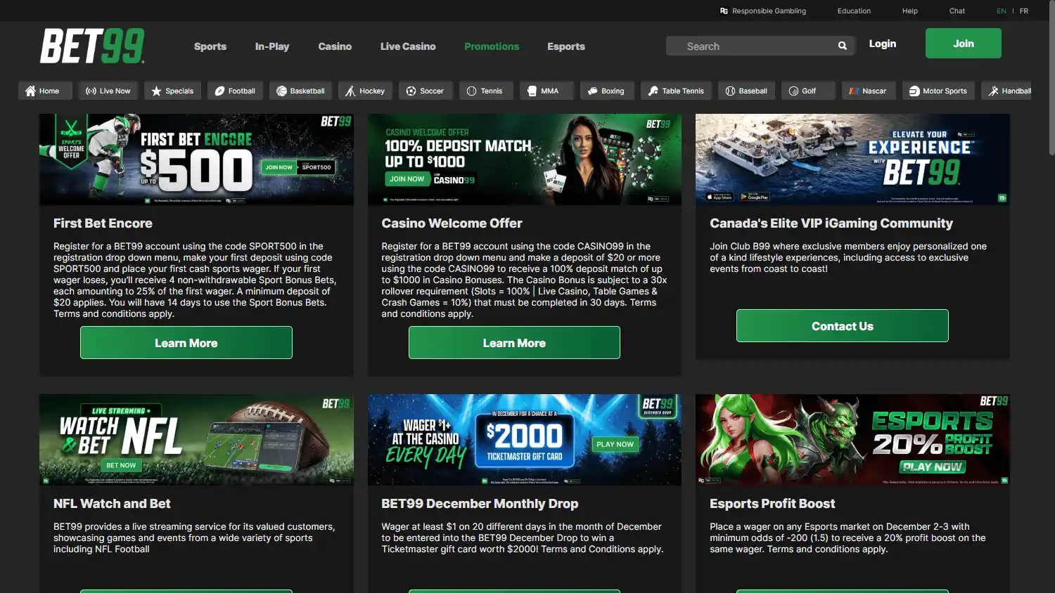 Bet99 Casino screenshot 3