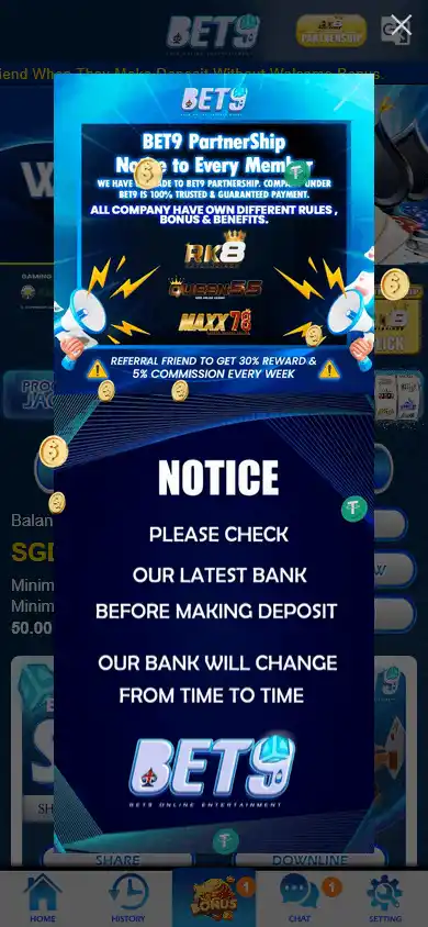 Bet9sg Casino screenshot 3