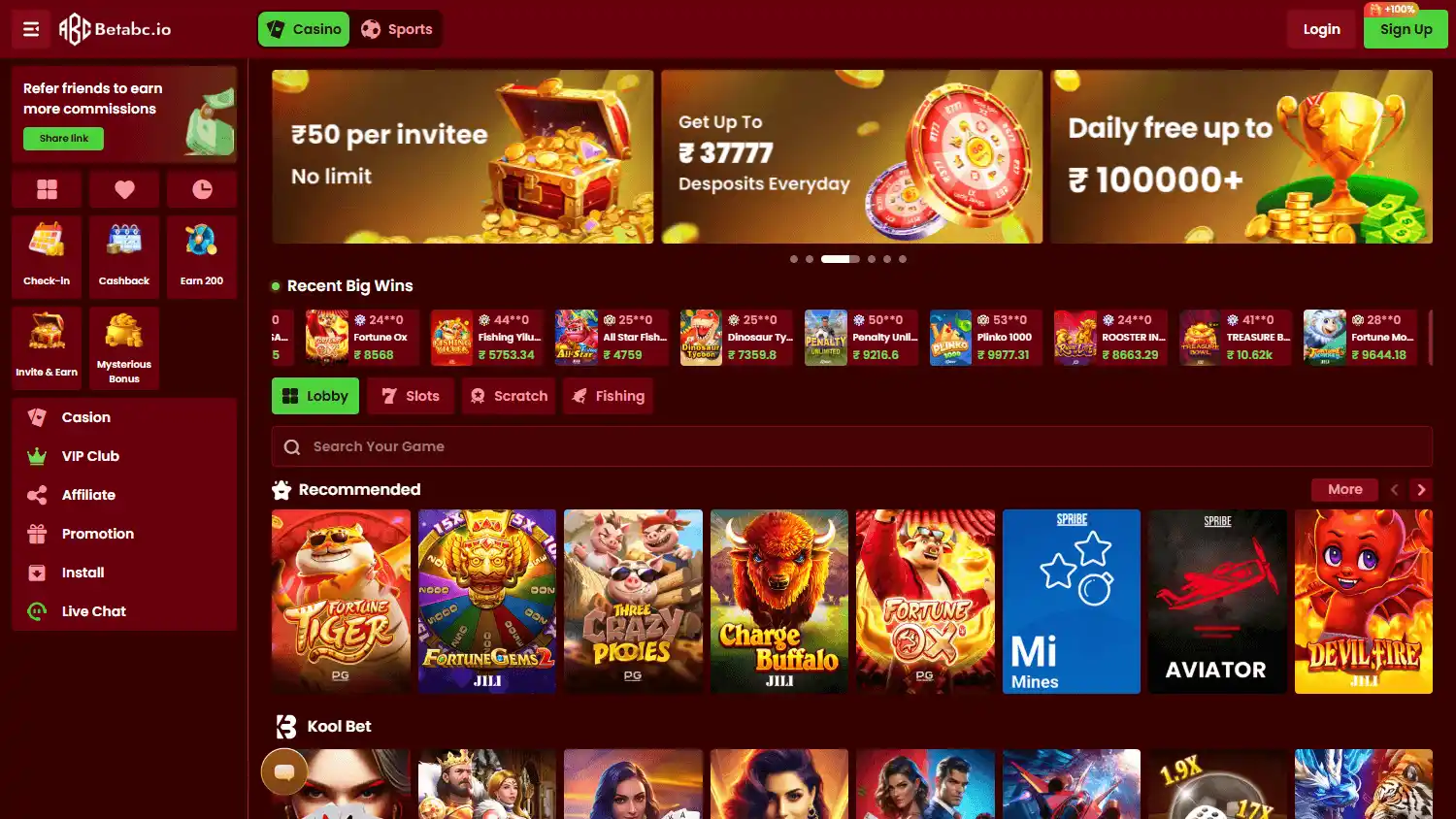 Betabc Casino screenshot 1