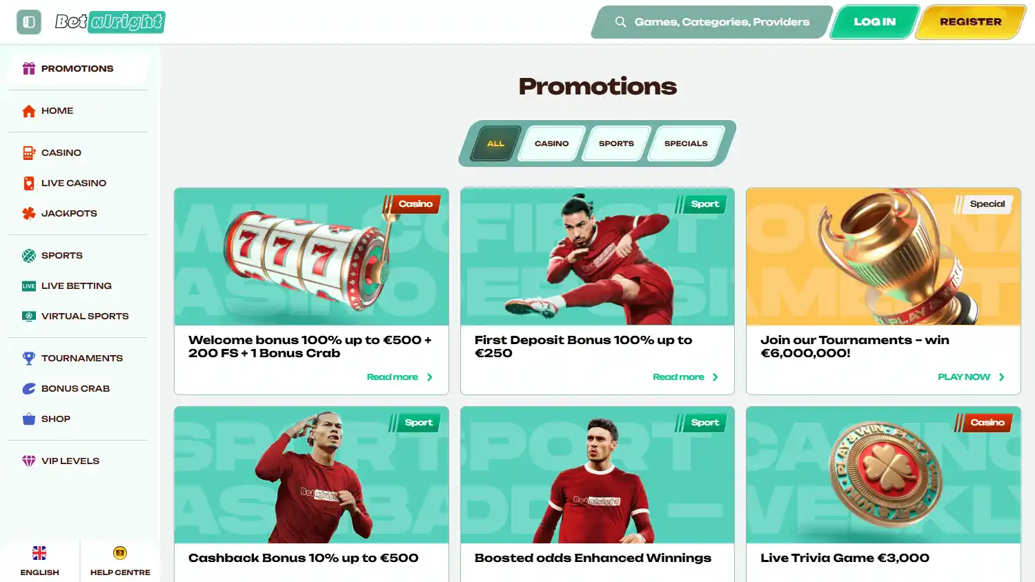 Betalright Casino screenshot 3