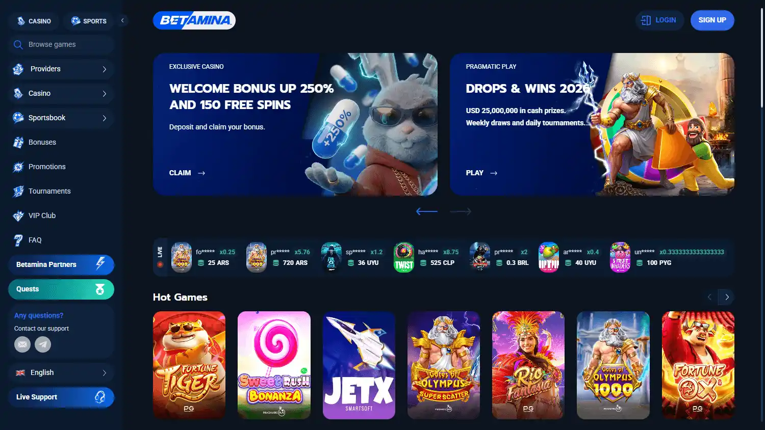 Betamina Casino screenshot 1