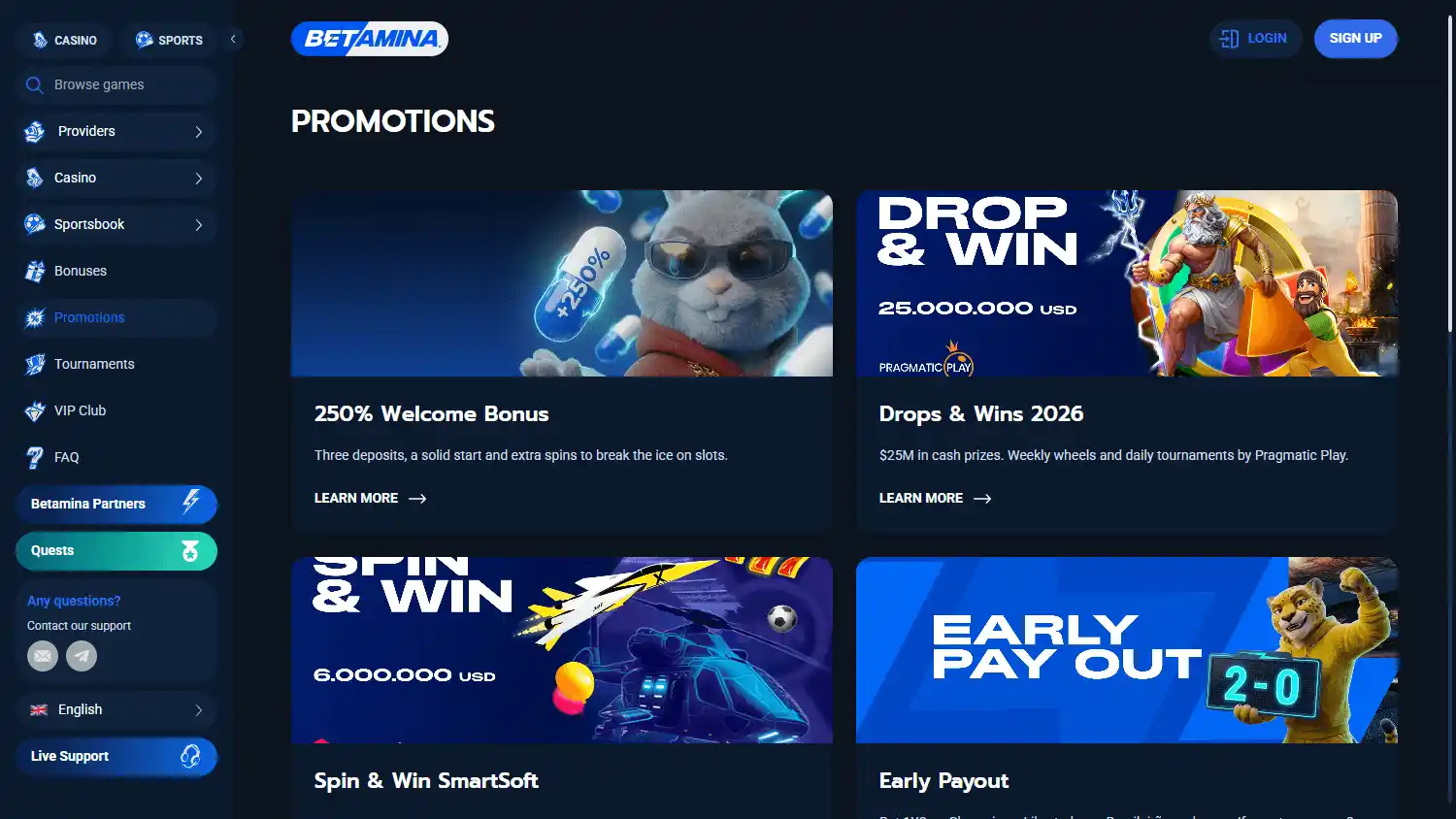 Betamina Casino screenshot 3