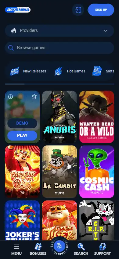 Betamina Casino screenshot 5