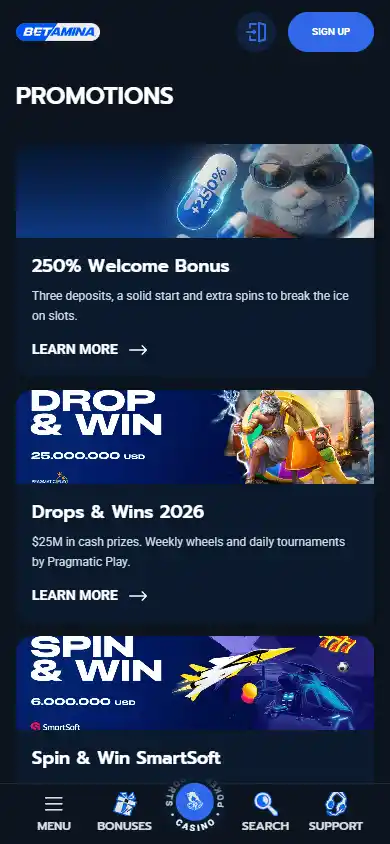 Betamina Casino screenshot 6