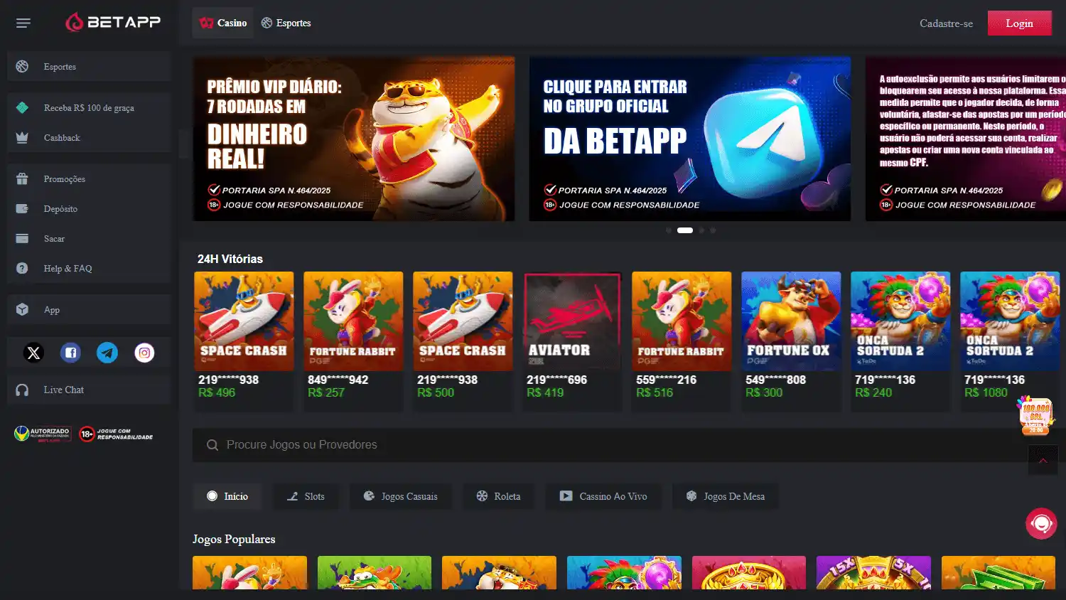 BetApp Casino screenshot 1