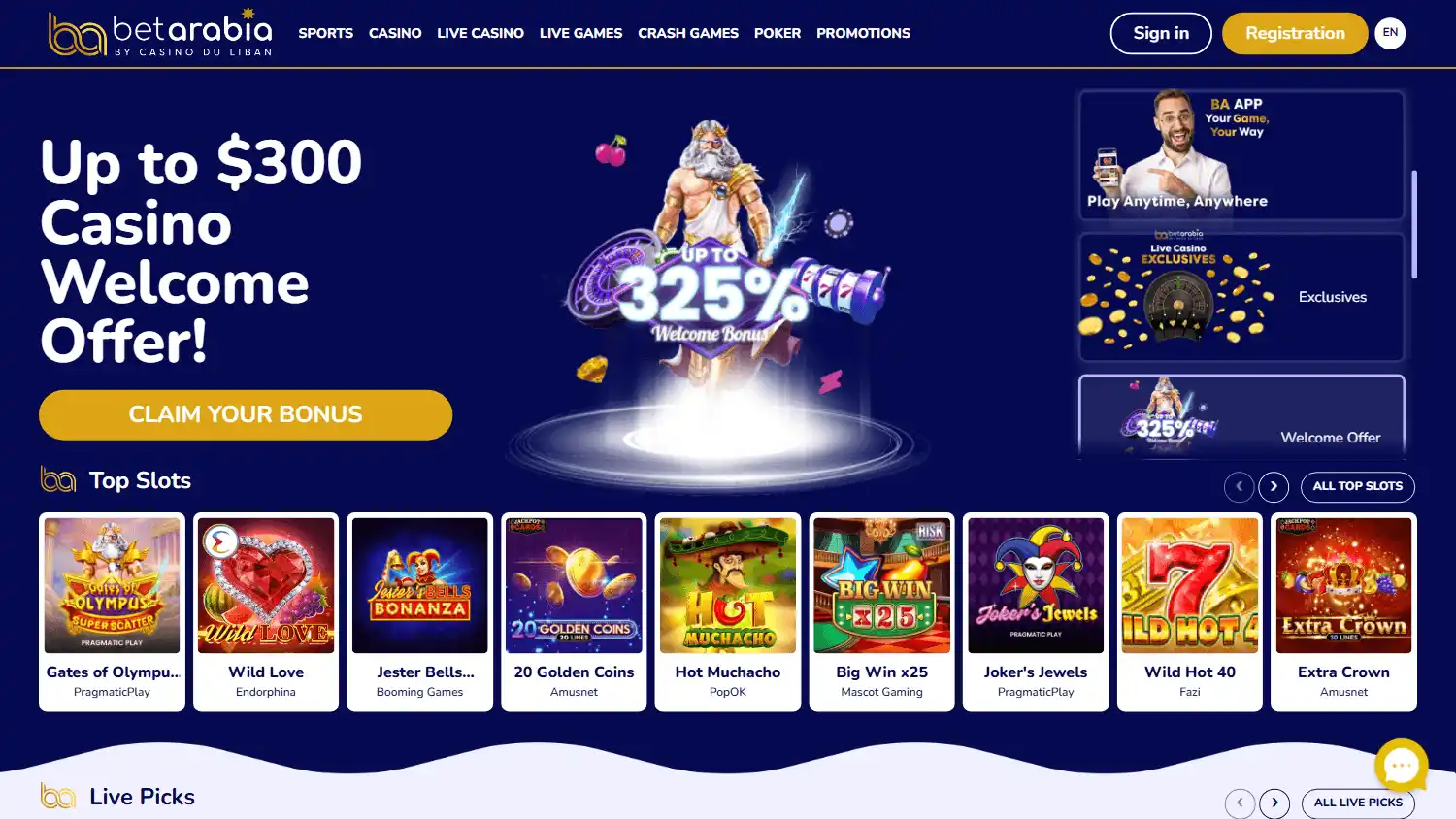Betarabia Casino screenshot 1