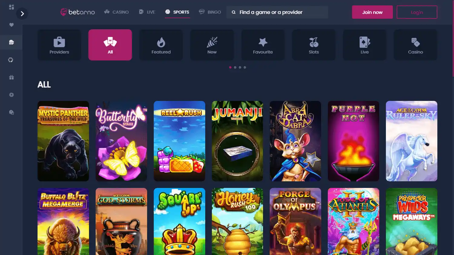 Betarno Casino screenshot 2