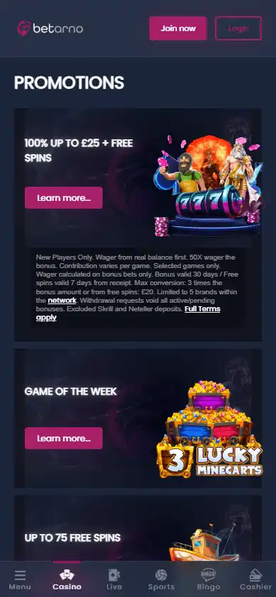 Betarno Casino screenshot 6