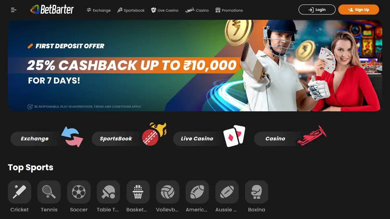 Betbarter Casino screenshot 1